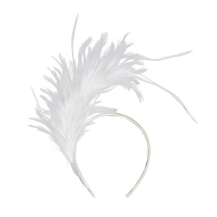 Hodebånd fra 1920-tallet med fjær, 20-talls stil, retro hårbånd, karnevalhodeplagg, hodebånd, rask frakt white
