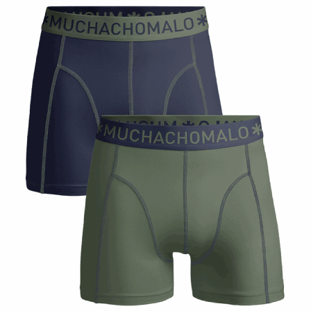 Muchachomalo Boxer Solid 2pk Navy Green/Deep Blue