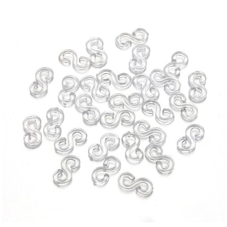 1000 Stk Plast S Clips Gummibåndspenne TRANSPARENT