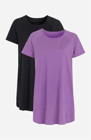 Cellbes of Sweden - Tunika i økologisk bomull 2-pack i syrin + svart for damer i størrelse 42/44
