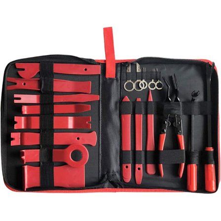 19 Deler Trimverktøy, Kraftig Bilfjerningsverktøy med Klipsfjerner - kompatibel Bilpanel Dør Radio Dash Installer Lirkeverktøy