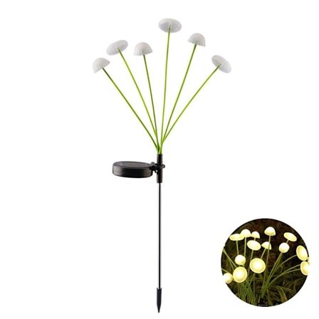 LED Utendørs Sopp Manet Hengende Solcellelys Hage Vanntett D9E5 F7U6 6LED Varmt lys