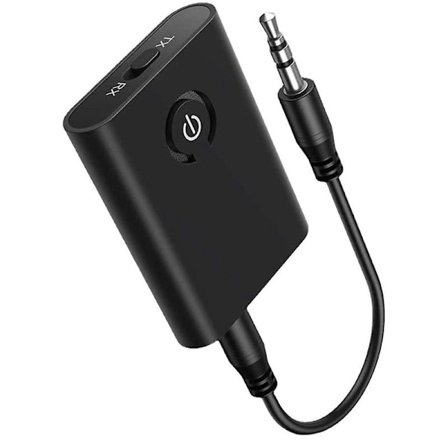 Bluetooth 5.3-adapter til fly til 2 trådløse hovedtelefoner, 3,5 mm jack In-Flight Bluetooth-sender