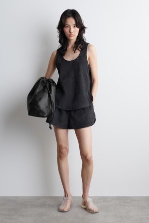 COS Scoop-Neck Suede Tank Top in Grey - Women