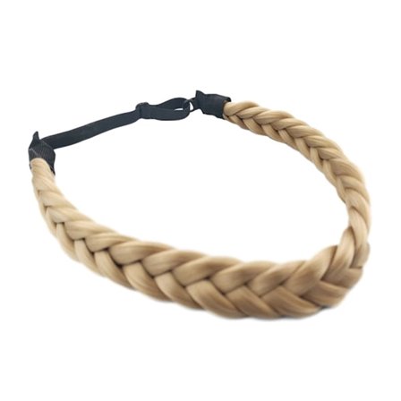 Syntetisk hår flettet pannebånd Klassisk bred flettet fletter Elastisk stretch hårstykke for kvinner jenter