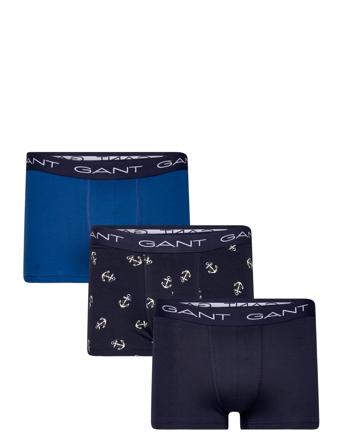 Anchor Print Trunk 3-Pack Gb Boxershorts Navy GANT