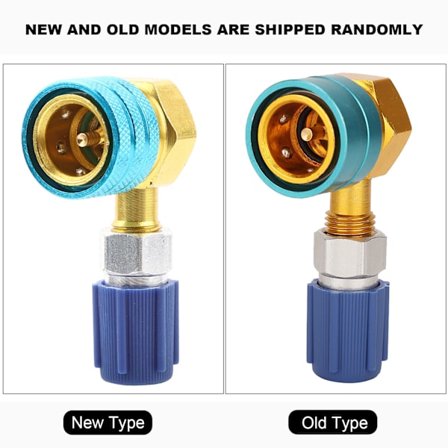 R1234YF til R134A Auto Klimaanlegg Kjølemiddel Kobling Rett Vinkel Enkel Væsketilkobling