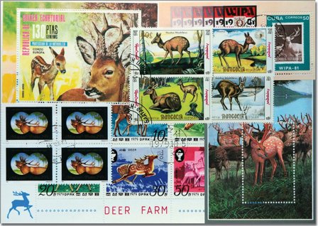 Dyr 4 forsk. miniark, 1 sæt, 1 4-blok