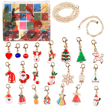 Adventskalender Armband 2023, 24 Dagar Julnedräkning Kalender DIY Smyckesset, Julgåva för Flickor, Tonåringar och Barn 5-12 År