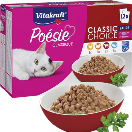 Vitakraft - Poésie Classique Sauce MSC 85 g x 12 - Katt - Kattefôr & kattemat - Våtfôr og våtmat - ZOO.no