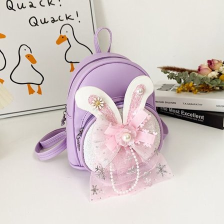 Elev skolesekk ny PU mote barn sekk jente søt liten skolesekk barnslig strøm ryggsekk - lilla