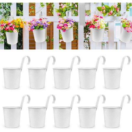 10 stk Hengeblomsterpotter, Metall Jern Veggplanter Innendørs/Utendørs
