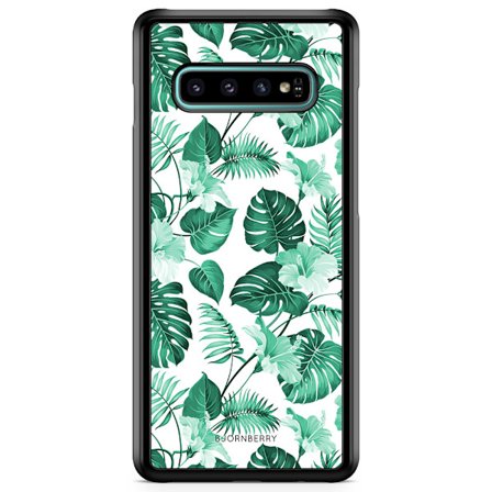 Bjornberry Skal Samsung Galaxy S10 Plus - Blommor Turkos