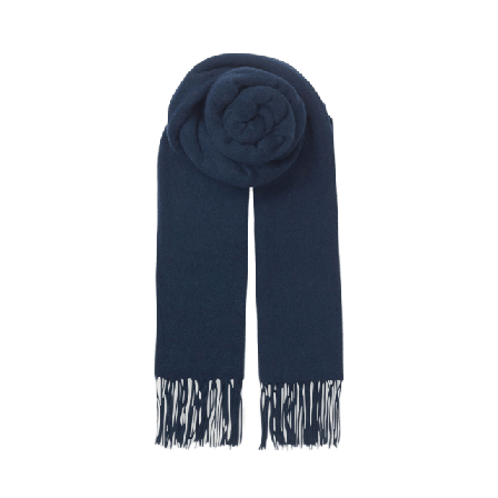 Becksöndergaard Ullscarf med fransar Accessoarer Dam Blå 50 x 220 cm