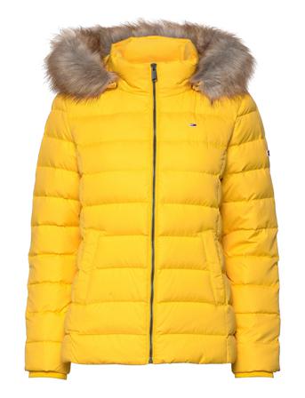 Tjw Basic Hooded Down Jacket Fôret Jakke Gul Tommy Jeans
