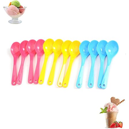 Plastskjeer, Dessertskjeer, Plast Eggeskjeer, 3 Farger, 24 Stykker Bursdager Og Daglig Bruk Cy)