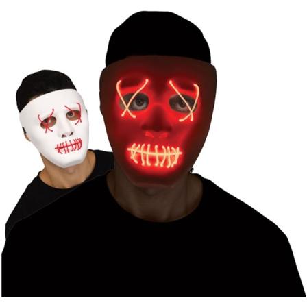 Mask med Lysande Trådar Vit/Röd Vit one size