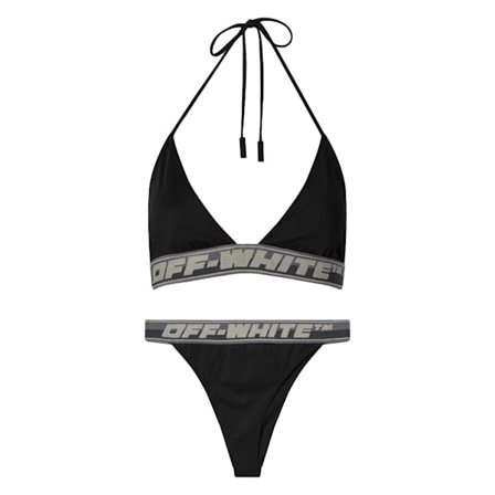 Off White Dam/Dam Logo Bikini XS Svart
