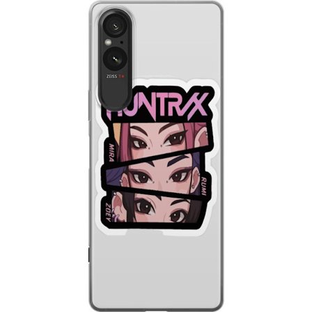 Yhteensopiva Puhelinkuori Sony Xperia 5 V K-pop-inspiroitunut futuristinen tyttöryhmä neonvaloissa ja kosminen sci-fi-kohtaus