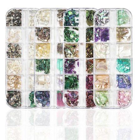 Kynsitaide kynsitaiteeseen, Manikyyri simpukankuoren fragmentti koriste hieno ohut epäsäännöllinen Crystal Mix Sizes Kynsikristallit Kirkas kynsien 