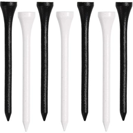 Piao Golf Tees, 2 3/4 tommer, 70 stk., Professionelle Deluxe Træ Golf Tee, Naturligt Hårdt Træ Golf Tee Sort Hvid Voksen Mand