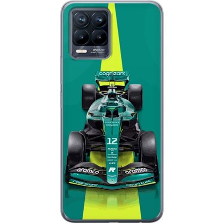 Yhteensopiva Puhelinkuori Realme Realme 8 Aston Martinin Formula 1 -auto vihreässä kilpailumuotoilussa, jossa on moderni studiosentuntma