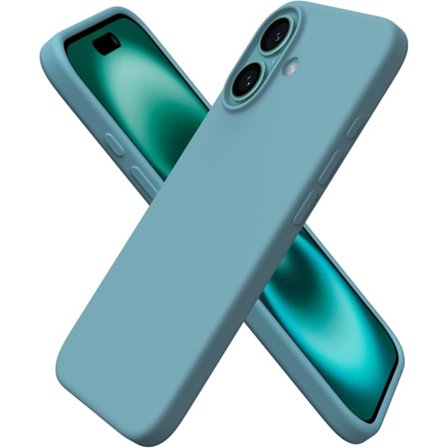 iPhone 16 Skal 6.1", Tunt Flytande Silikon 3 Lager Fullt Täckande Mjuk Gel Gummi 16 Mobilskal Fodral 6.1 tum