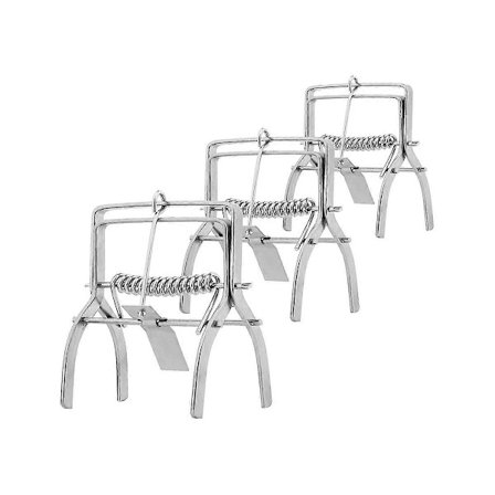 Muldvarpefælde (Pakke med 3) Kraftig fælde til at fange muldvarpe Beskyt din græsplæne og have, Genanvendelig muldvarpefælde Sølv