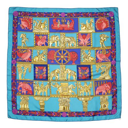 Hermès Vintage, Pre -owned Scarf Blauw, Dames, Maat:ONE Size