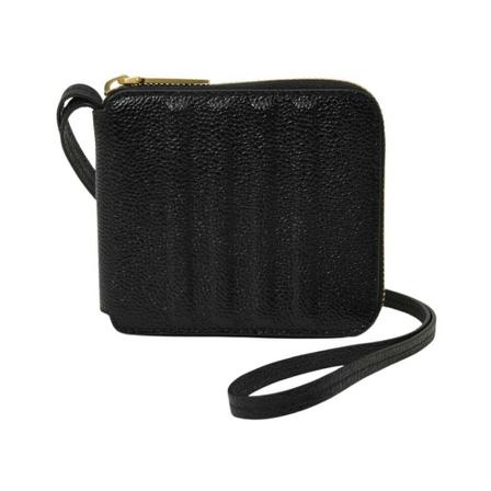 Thom Browne, Zipped Compact Wallet Czarny, Kobieta, Rozmiar: ONE Size