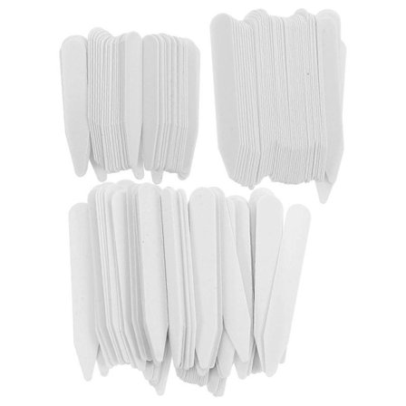 200 stk. hvide kravestivere i plastik i 3 størrelser til mænd, kravestivere i nylon, hvide beklædningstilbehør