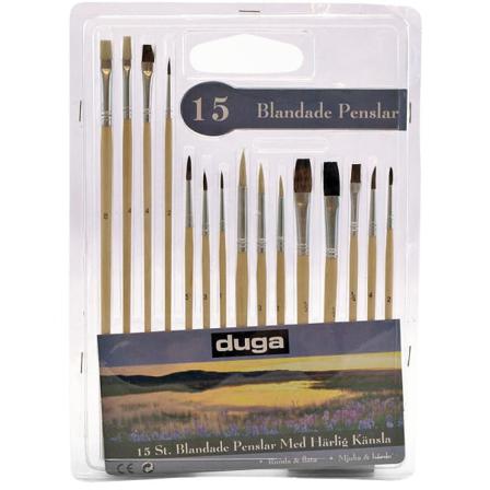Penselset Blandade / Målarpensel - 15-pack Träd