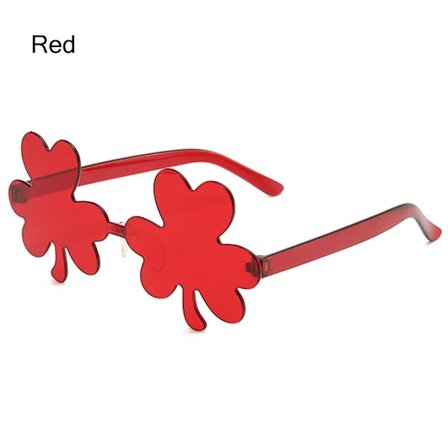 Irish Shamrock Solbriller Grøn Firkløver Briller RØD RØD