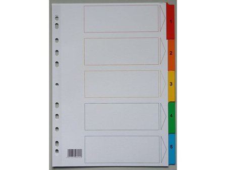 Kartongregister A4 170g 1-5 - Lyreco - Kontorsmaterial - Pärmar och register - Kartongregister