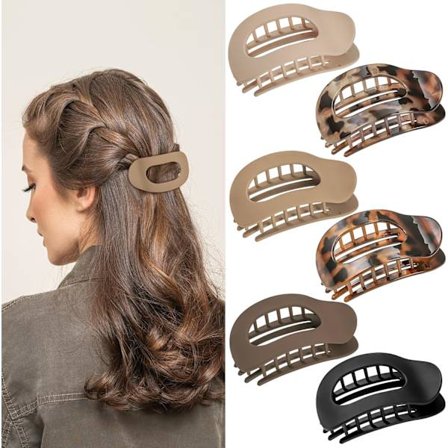 6 stk. flade hårklemmer til kvinder, skridsikre hårklemmer, lateralt stærkt greb, hårtilbehør til piger og kvinder