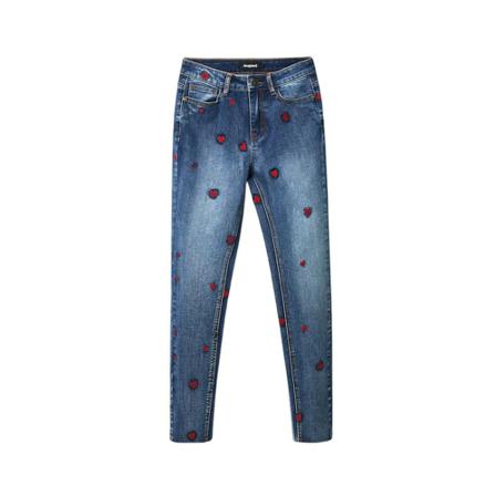 Desigual, Damesbroek Desigual Amore Blauw, Dames, Maat:XL