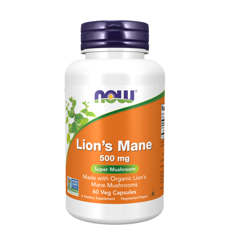 Superfood Now Foods Økologisk Lions Mane svamp 60 kapsler - Bodyman.dk