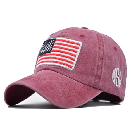 American Flag Washed Baseball Cap 3D Broderi Bokstav Baseball Cap Män och Kvinnor USA Retro Peaked Cap