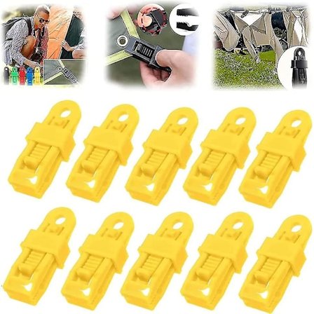 10 stk. Justerbar Kraftig Låsehåndtak for Presenning og Skyggeklut, Plastklips for Skyggeklut, Gjenbrukbare Presenningsklips