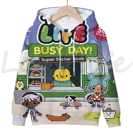 Toca Life World Luvtröjor for gutter og jenter Langærmede gensere Barn Sportsklær Barn Tegneseriegensere Høstgensere Sudadera 27 27 kids-150(12T)