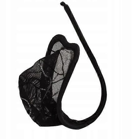 Hjerteformet netting for menn med sølvstriper, usynlig svart