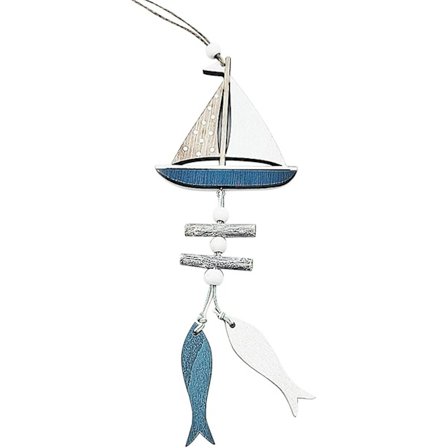 Dekoration i trä med fisk, maritima gåvor, marin hängande prydnad, dekoration i träbåt, väggdekor