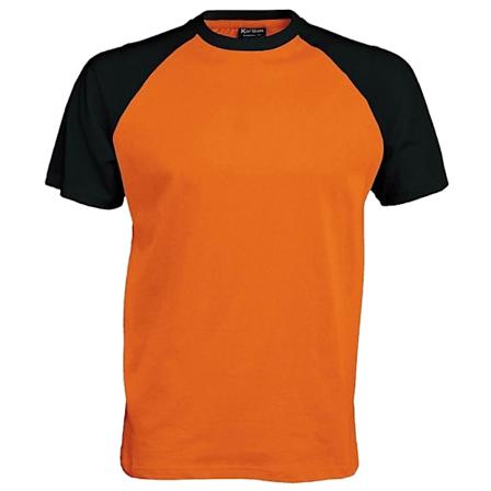 Kariban Herr Kortärmad Baseball T-Shirt 2XL Orange/Svart Orange/Black 2XL