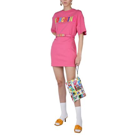 Moschino, Short Dresses Paars, Dames, Maat:S,Katoen