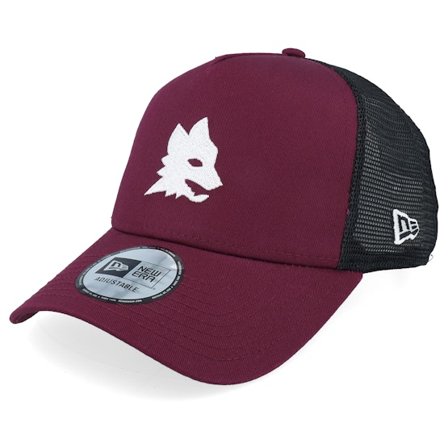 New Era - Football Černá trucker Kšiltovka - AS Roma Seasonal Burgundy/Black A-frame Trucker @ Hatstore