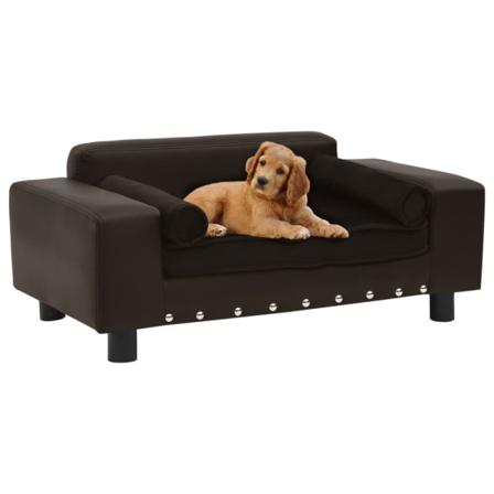 Hundsoffa Brun 81x43x31 Cm Plysch Och Konstläder Brun