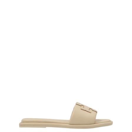 Tory Burch, Double T Sport Slides Beżowy, Kobieta, Rozmiar: 39 EU