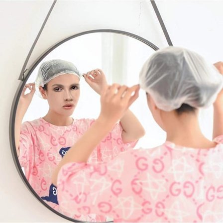 Engangs svømmehette og sko-trekk i klart plast, vanntett