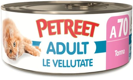 Petreet Vellutate Tonno Cibo Umido Gatto Adulto Barattolo 70g