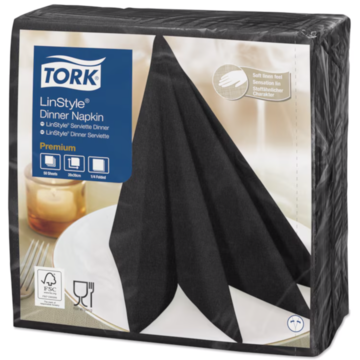 Servett Linstyle Tork Svart 1/4